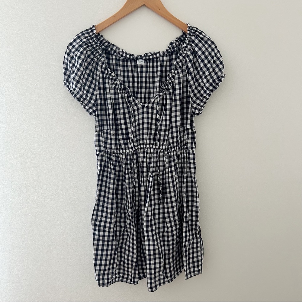 Maternity gingham babydoll top
